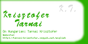 krisztofer tarnai business card